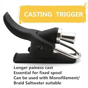 LIZHOUMIL 2 Pack Sea Fishing Casting Trigger, Casting Cannon Clip, Bionic Finger, Thumb Button, Fixed Spool Casting Aid for Sea Shore Beach Fishing Black - xijie2