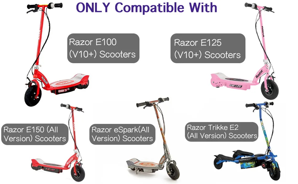 24V Control Module, 7 Connectors, 4-Wire Throttle, Fits for Razor E100(V10+), E125 (V10+), E150 (All Version), eSpark(All Version), Trikke E2 (All Version), Model: ZK2400-DP-LD (ZK2400-DP-FS) - controller for razor e100