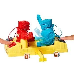 Rock Em Sock Em Robots Knock or Block Edition Boxing Game with Manually Operated Red Rocker and Blue Bomber Figures in Ring Kids Gift - product information 3