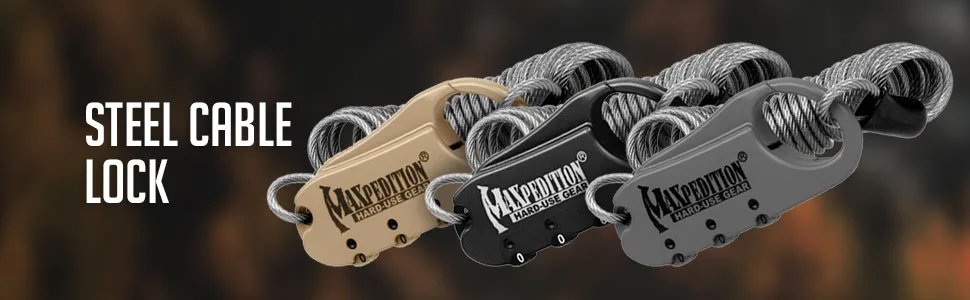 Maxpedition Gear Steel Cable Lock Black - STEEL CABLE LOCK