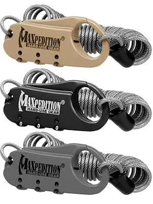 Maxpedition Gear Steel Cable Lock Black - STEEL CABLE LOCK