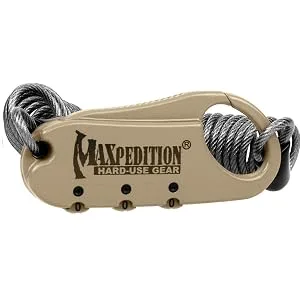Maxpedition Gear Steel Cable Lock Black - STEEL CABLE LOCK