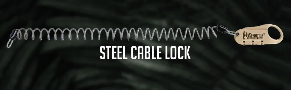 Maxpedition Gear Steel Cable Lock Black - STEEL CABLE LOCK