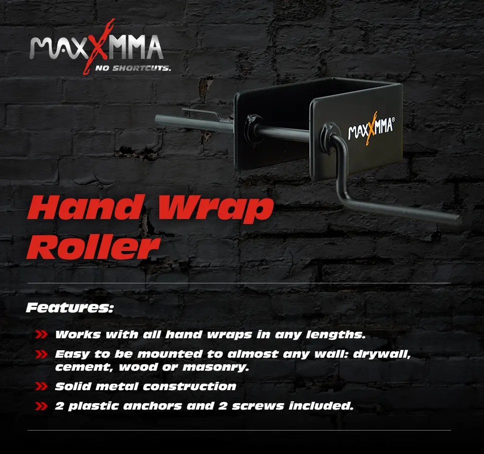 MaxxMMA Mounted Metal Hand Wrap Roller fits All Lengths Boxing and MMA Hand Wraps - product information 17