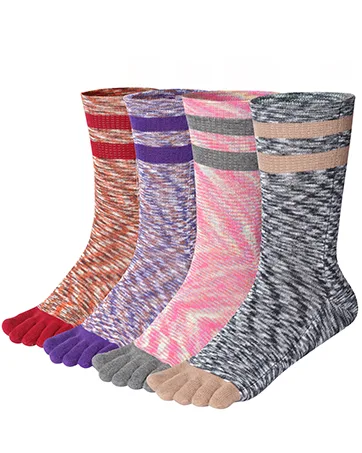 Meaiguo Toe Socks No Show Cotton Low Cut Five Finger Socks Athletic for Women A6-multicoloured - duan
