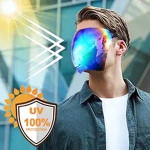 Meeyeet Oversized Huge Big Mask Shield Full Face Polarized Large Mirror Sunglasses, Multi-Color Detachable Nose Pads Visor Full Face Cover for Outdoor (C) - UV 400 PROTECTION