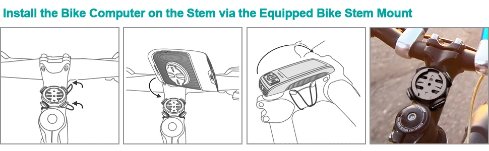 MEILAN C2 Bike Computer Mount, Out Front Bicycle Handlebar Mount for XOSS/Bryton/Garmin Edge 1030/1000/810/800/520/510/500/200/25 Touring - out front bike mount