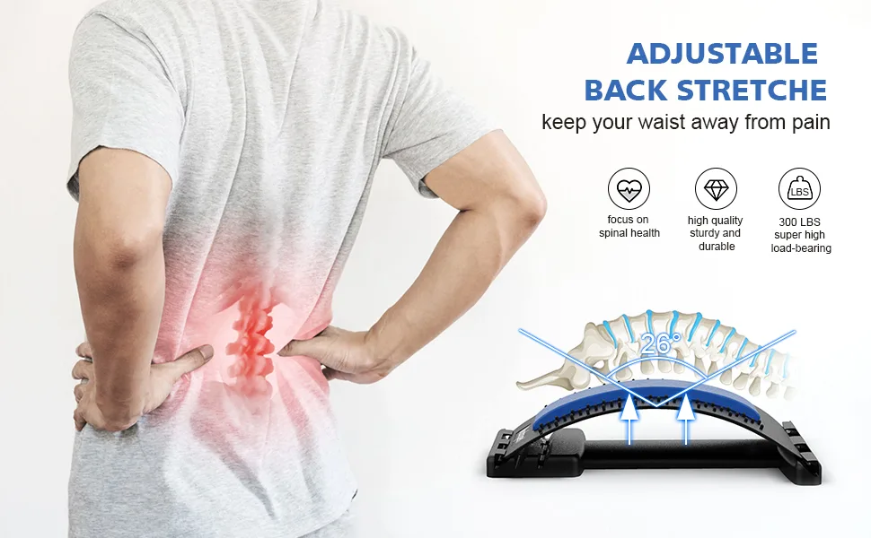 Modquen Back Stretcher for Lower Back Pain Relief, Multi-Level Lumbar Back Pain Relief Device for Herniated Discs, Scoliosis, Sciatic Nerve Pain - lower back stretcher