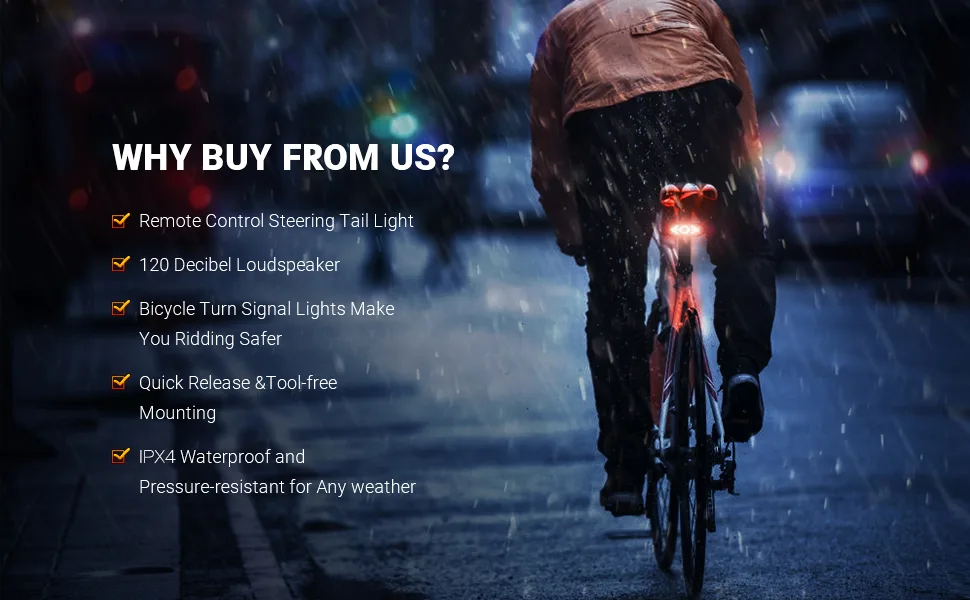 Bike Tail Light with Turn Signals Wireless Remote Control Waterproof Bicycle Rear Light Back USB Rechargeable Ultra Bright Safety Warning Cycling Taillight for Night - why buy from us