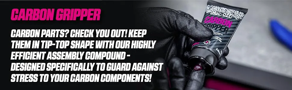 Muc-Off Carbon Gripper, 75g - Carbon Assembly Paste for Bikes - Non-Slip Carbon Paste for Carbon Fibre Bicycle Parts - Carbon Gripper Intro