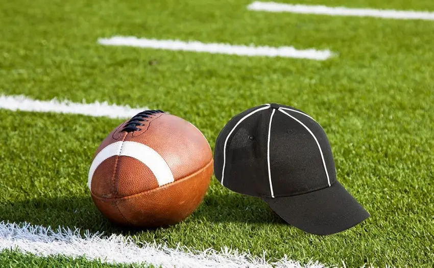 Murray Sporting Goods Referee Hat | Black with White Stripes Officials Referee Hat - Murray Sporting Goods Referee Hat for Football