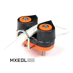 Mxeol Marine Cam Cleat Sailing Fast Entry Sailboat Equipment Maximum for Line Sizes 5/8" W/ Leading Ring - quick release cam cleat