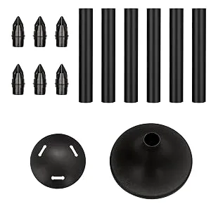 NEXCOVER Boat Cover Support Pole | Adjustable Height from 12" to 54" | 6-Stage Extension Pole | ABS Support Pole for Boat Cover (1 Pack) | Reinforced Support Pole System | Black Black (New Version) - 1 Pack - 6 separated poles for easy installation
