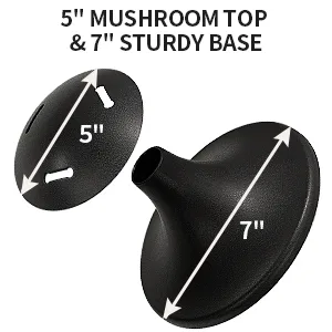 NEXCOVER Boat Cover Support Pole | Adjustable Height from 12" to 54" | 6-Stage Extension Pole | ABS Support Pole for Boat Cover (1 Pack) | Reinforced Support Pole System | Black Black (New Version) - 1 Pack - mushroom cap and sturdy base
