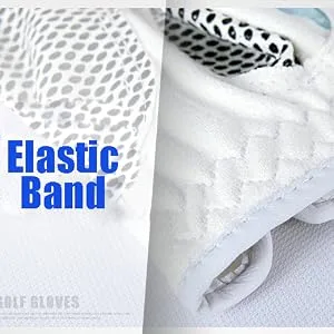 PGM Women's Golf Glove One Pair (4 Color Options), Improved Grip System, Cool and Comfortable white blue Small - ST018 3