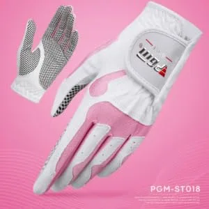 PGM Women's Golf Glove One Pair (4 Color Options), Improved Grip System, Cool and Comfortable white blue Small - ST018 7