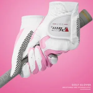 PGM Women's Golf Glove One Pair (4 Color Options), Improved Grip System, Cool and Comfortable white blue Small - ST018 8