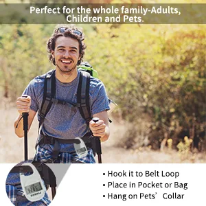 PINGKO 3D Carabiner Walking Pedometer Best Activity Fitness Tracker White - Easy to Clip, Portable & Lightweight