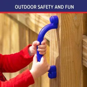 Playground Safety Handles, 2 Pack  Green Grab Handle Bars for Outdoor Jungle Gym or Swing Set - Play Platoon Playground Safety Handles