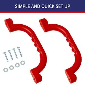 Playground Safety Handles, 2 Pack  Green Grab Handle Bars for Outdoor Jungle Gym or Swing Set - Play Platoon Playground Safety Handles