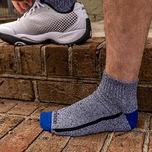 Prince Men's Extended Size Athletic Quarter Socks (6 Pair Pack) Black - Prince men