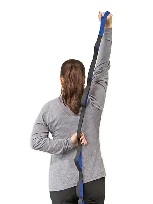 RangeMaster Stretch Strap with Exercise Guide Versatile Multi-Loop Strap Perfect for Yoga, Pilates, and Physical Therapy  Portable  Helps Improve Flexibility Black & Blue - stretch