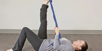 RangeMaster Stretch Strap with Exercise Guide Versatile Multi-Loop Strap Perfect for Yoga, Pilates, and Physical Therapy  Portable  Helps Improve Flexibility Black & Blue - stretch