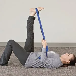 RangeMaster Stretch Strap with Exercise Guide Versatile Multi-Loop Strap Perfect for Yoga, Pilates, and Physical Therapy  Portable  Helps Improve Flexibility Black & Blue - Stretch
