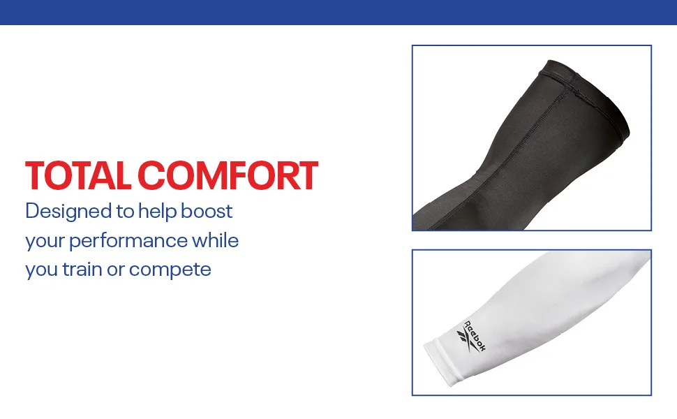 Reebok Compression Arm Sleeves for Men and Women White (Large/X-large) - Reebok Arm Sleeves Compression Protection for Sports, Running, Basketball