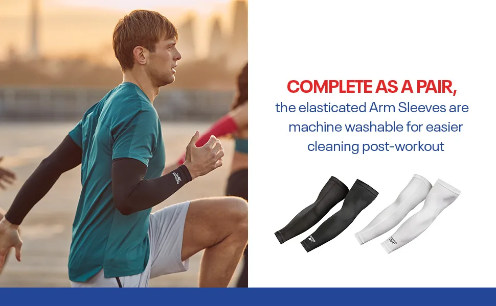 Reebok Compression Arm Sleeves for Men and Women White (Large/X-large) - Reebok Arm Sleeves Compression Protection for Sports, Running, Basketball