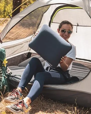 Inflatable Camping Pillow - Hiking Pillow Ultralight - Backpacking Pillow Lightweight - Camp Pillow Compressible - Blow Up Camping Pillow Gray - camping