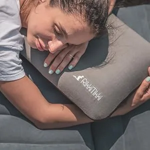 Inflatable Camping Pillow - Hiking Pillow Ultralight - Backpacking Pillow Lightweight - Camp Pillow Compressible - Blow Up Camping Pillow Gray - Retains heat