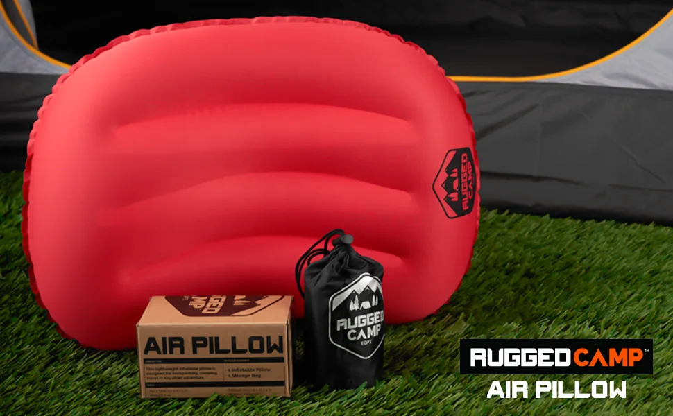Camping Pillow - Inflatable Pillow - Camp Pillows - Multiple Colors - Compressible Backpacking Pillow, Beach Pillow, Ergonomic Neck Air Pillow & Lumbar Pillow - Use as a Beach Pillow or Hammock Pillow Black - inflatable pillow for camping and travel