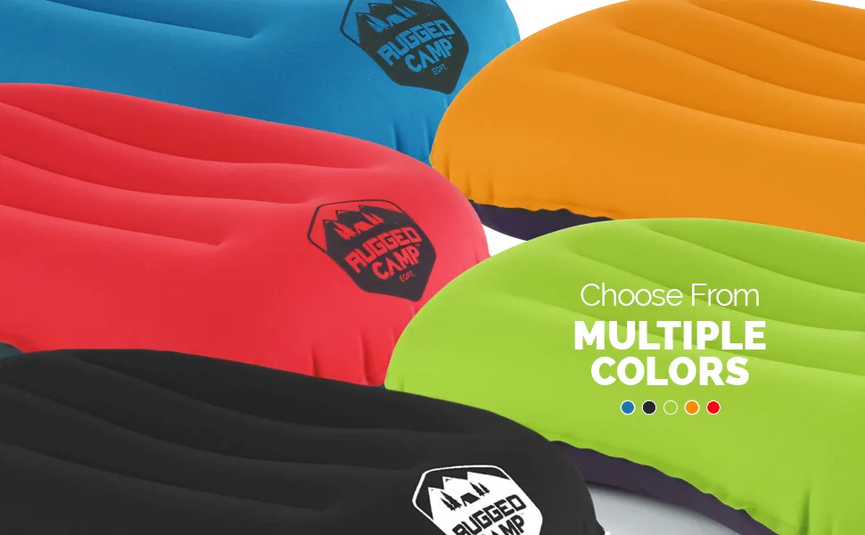 Camping Pillow - Inflatable Pillow - Camp Pillows - Multiple Colors - Compressible Backpacking Pillow, Beach Pillow, Ergonomic Neck Air Pillow & Lumbar Pillow - Use as a Beach Pillow or Hammock Pillow Black - inflatable pillow for camping and travel