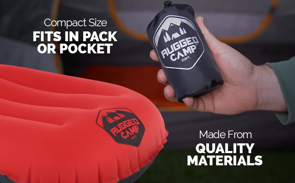 Camping Pillow - Inflatable Pillow - Camp Pillows - Multiple Colors - Compressible Backpacking Pillow, Beach Pillow, Ergonomic Neck Air Pillow & Lumbar Pillow - Use as a Beach Pillow or Hammock Pillow Black - inflatable pillow for camping and travel