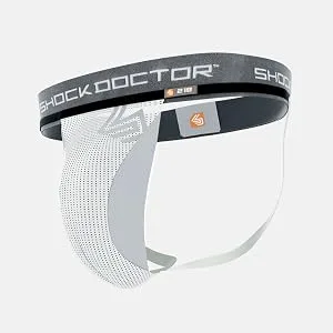 Shock Doctor Athletic Core Supporter With Cup Pocket, Jock Strap Protection, Youth And Adult Sizes (Cup Not Included)" Adult: Medium White - JOCK STRAP