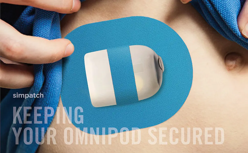 SIMPATCH  Omnipod Adhesive Patch with Strap (25-Pack)  Waterproof Adhesive, CGM Tape Beige - omnipod patch