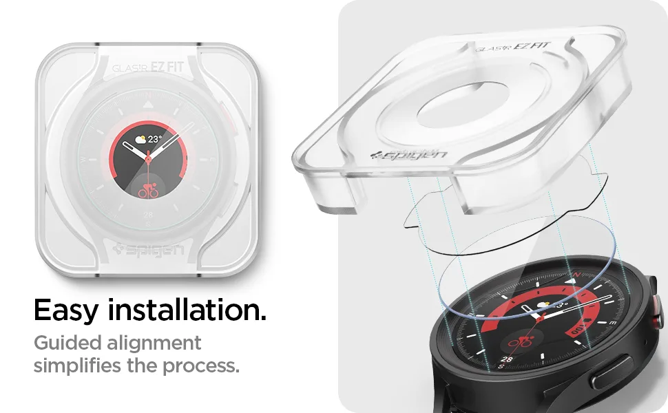 Spigen Tempered Glass Screen Protector GlasTR EZ FIT designed for Galaxy Watch 5 Pro - 2 Pack - product information 3