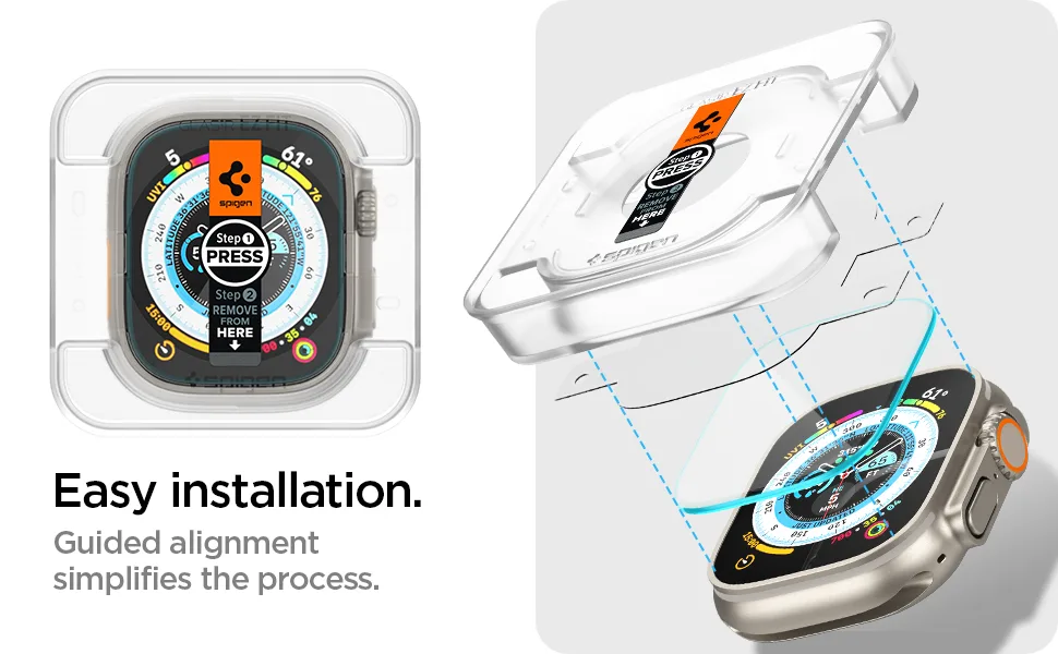 Spigen Tempered Glass Screen Protector GlasTR EZ FIT designed for Apple Watch Ultra (49mm) - 2 Pack Transparency - product information 3