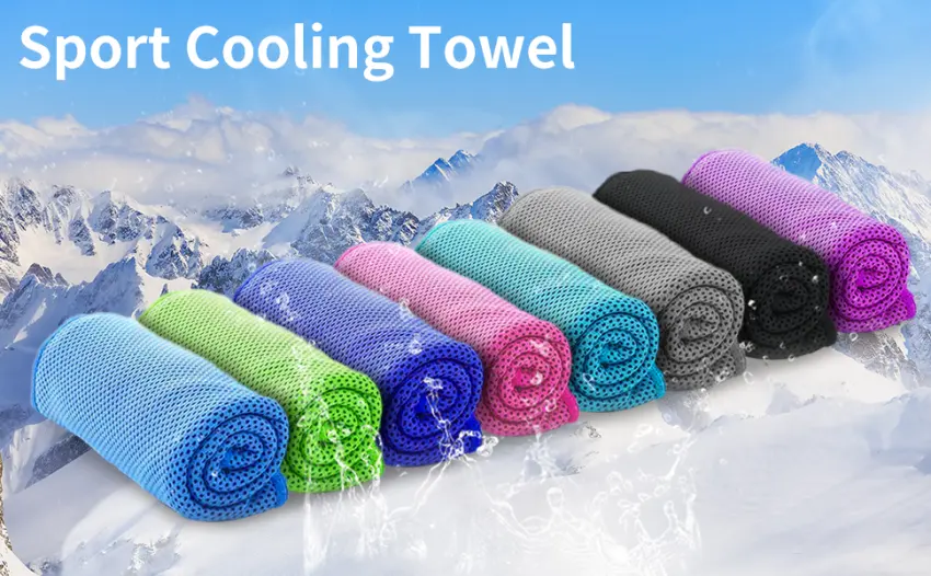 Sukeen 4 Pack Cooling Towel (40"x12"), Ice Towel, Soft Breathable Chilly Towel, Microfiber Towel for Yoga, Sport, Running, Gym, Workout,Camping, Fitness, Workout & More Activities Blue/Grey/Green/Pink - product information 1