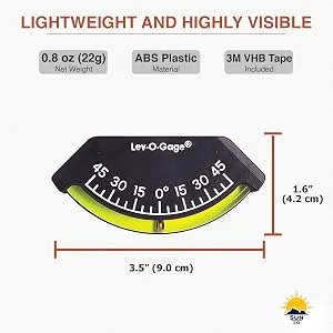 Sun Company Lev-o-gage Heel-Angle Sailing Clinometer (Marine Model) | Mounts on Bulkhead of Boat - Inclinometer