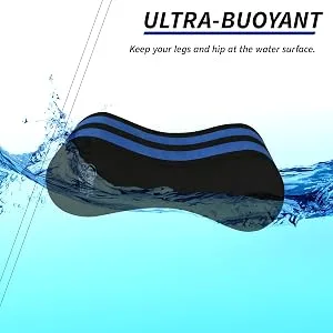 Sunlite Sports EVA 5-Layer Pull Buoy Leg Float - Pool Training Aid, Legs and Hips Support for Adults, Kids, and Beginners, for Swimming Stroke Standard Black/Blue - ultra buoyant pull buoy sunlite sports water exercise fitness product swimming training aid