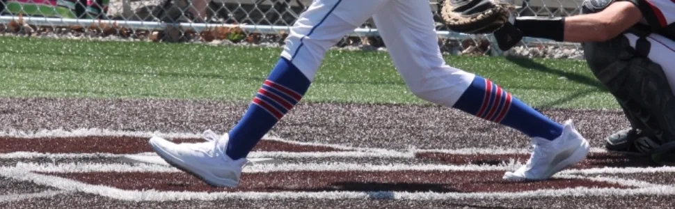 TCK Elite Performance Baseball Socks Dugout Softball Mens Womens Black/White/Scarlet Medium - Baseball Socks