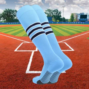 TCK Elite Performance Baseball Socks Dugout Softball Mens Womens Black/White/Scarlet Medium - Dugout Baseball Socks