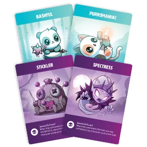 TeeTurtle Tic Tac KO: Cute vs. Evil Base Game - from The Creators of Unstable Unicorns - Tic Tac KO Cards Layed Out