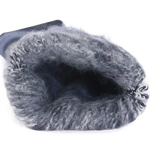 Three street Warm Slipper Socks, Unisex Winter Fur Lined Thick Insulated Heated Non Slip Socks 1 Pair Black Grey Large - thick thermal socks