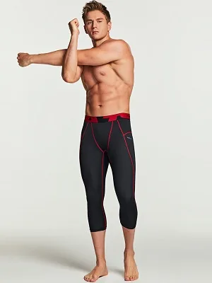 TSLA Men's 3/4 Compression Pants, Running Workout Tights, Cool Dry Capri Athletic Leggings, Yoga Gym Base Layer Control Capris White Large - MUC pants