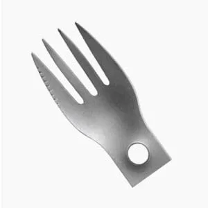 UCO 3-In-1 Titanium Spork Camping Spoon-Fork-Knife Utensil - Micro-Serrated Knife Edge