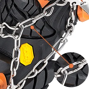 Crampons Upgraded 19 Spikes Ice Snow Grips Traction Cleats System Safe Protect for Walking, Jogging, or Hiking on Snow and Ice Large - crampons microspike