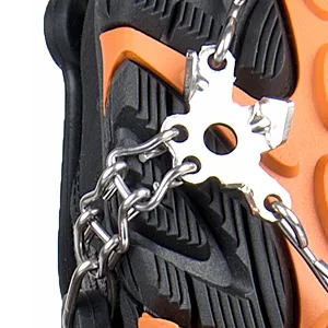 Crampons Upgraded 19 Spikes Ice Snow Grips Traction Cleats System Safe Protect for Walking, Jogging, or Hiking on Snow and Ice Large - microspike